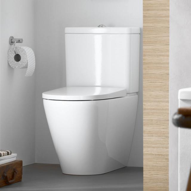 Duravit D-Neo close-coupled, floorstanding, washdown toilet, rimless white, with WonderGliss