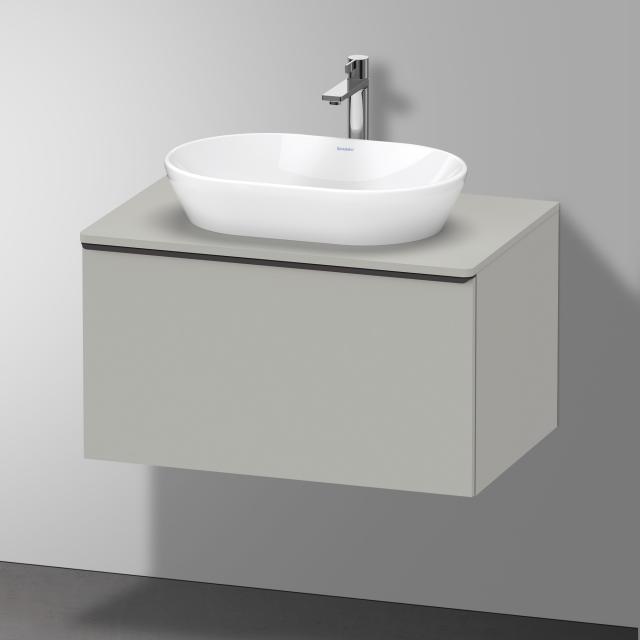 Duravit D-Neo countertop with vanity unit with 1 pull-out compartment and 1 shelf element matt concrete grey