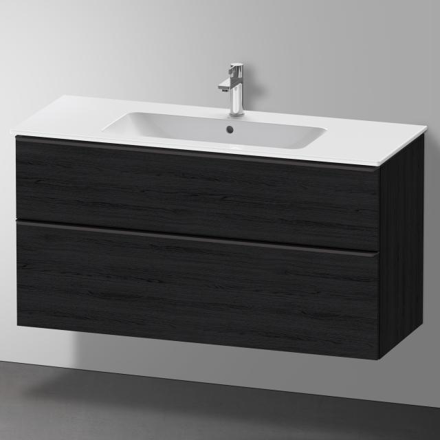 Duravit D-Neo vanity unit with 2 pull-out compartments black oak