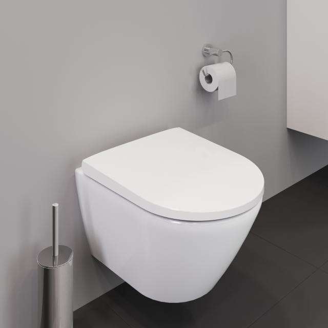 Duravit D-Neo wall-mounted, washdown toilet, compact, rimless white, with HygieneGlaze