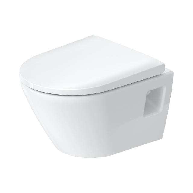 Duravit D-Neo wall-mounted, washdown toilet, compact, rimless white, with WonderGliss