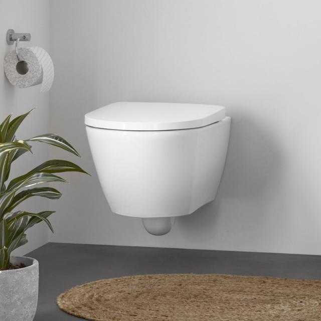 Duravit D-Neo wall-mounted, washdown toilet, rimless white