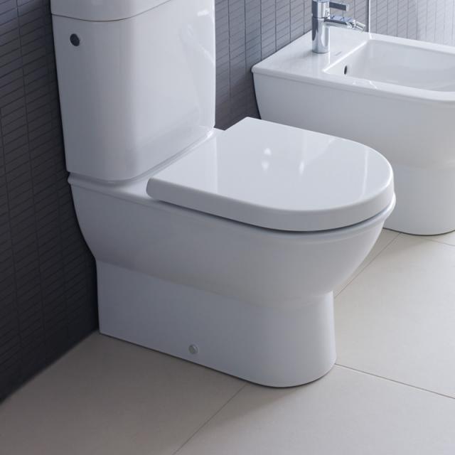 Duravit Darling New floorstanding close-coupled washdown toilet white, with WonderGliss