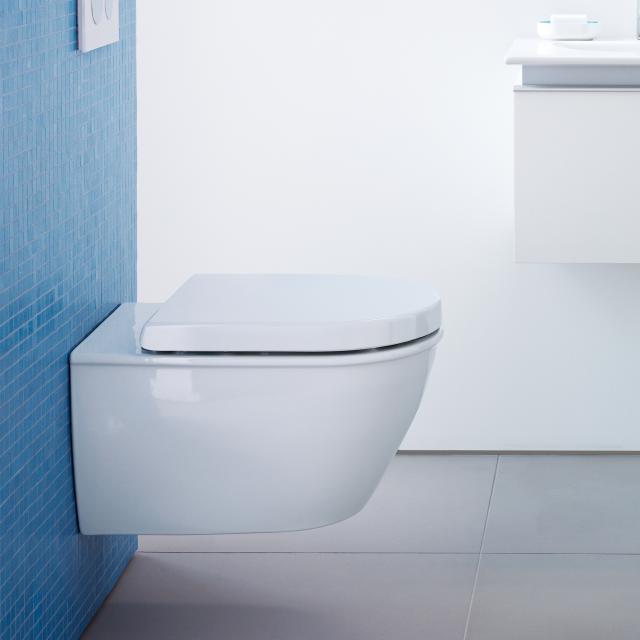 Duravit Darling New Compact wall-mounted washdown toilet white, with WonderGliss