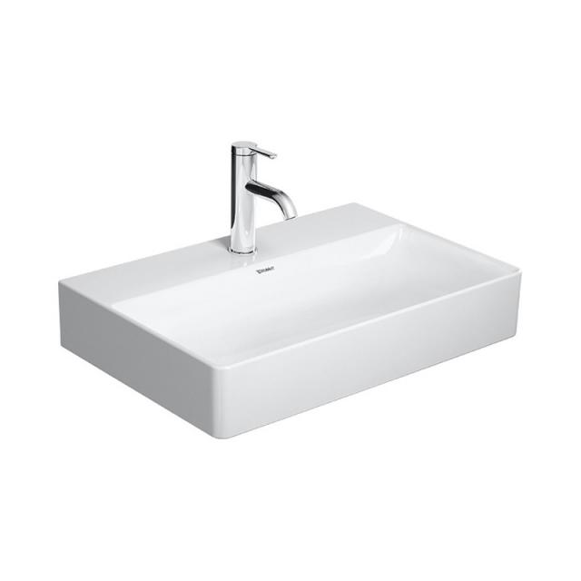 Duravit DuraSquare Compact washbasin white, with WonderGliss, with 1 tap hole, grounded