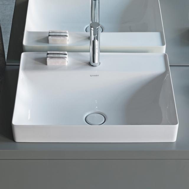 Duravit DuraSquare countertop washbasin white, with WonderGliss, with 1 tap hole
