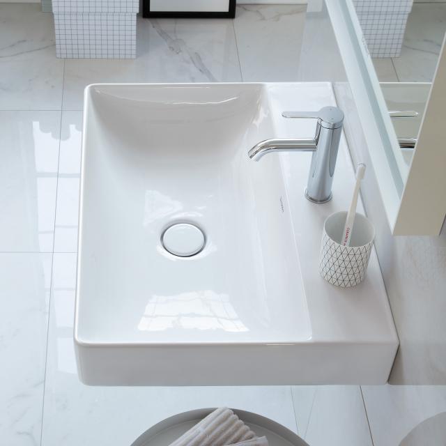 Duravit DuraSquare hand washbasin white, with WonderGliss, with 1 tap hole, ungrounded