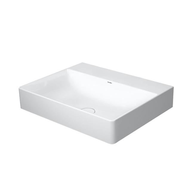 Duravit DuraSquare washbasin white, with WonderGliss, without tap hole, grounded