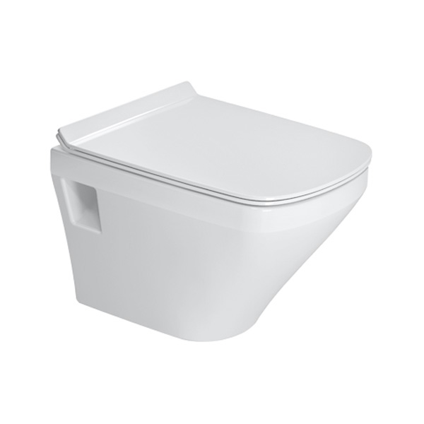 Duravit DuraStyle Compact wall-mounted washdown toilet set, rimless, with toilet seat white