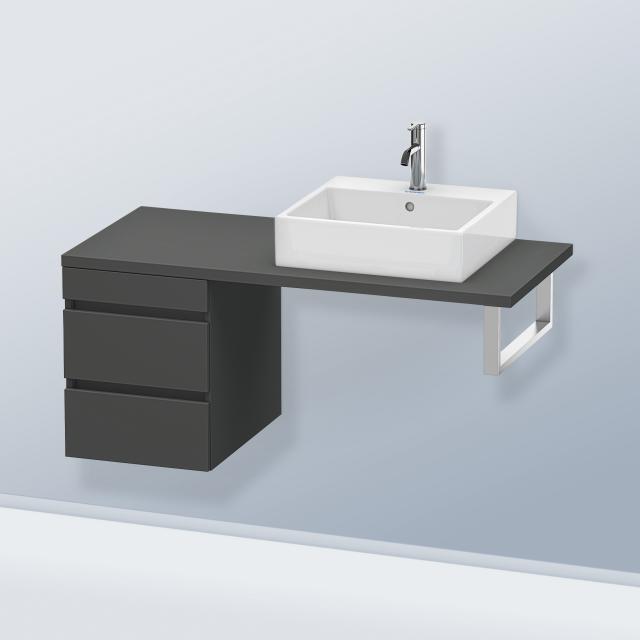 Duravit DuraStyle Meuble bas pour plan de toilette avec 2 tiroirs Façade graphite mat/corps du meuble graphite mat