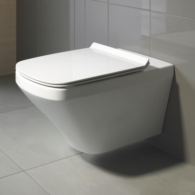 Duravit DuraStyle wall-mounted washdown toilet rimless, white, with HygieneGlaze
