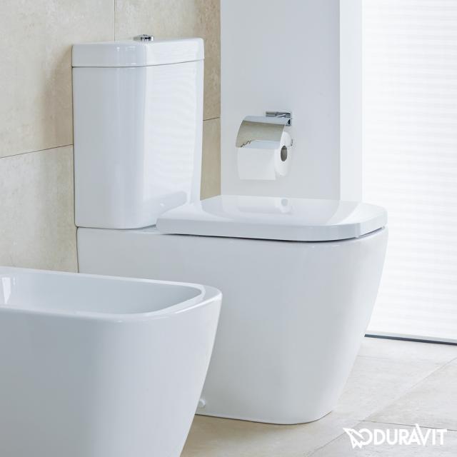 Duravit Happy D.2 floorstanding close-coupled washdown toilet white, with WonderGliss