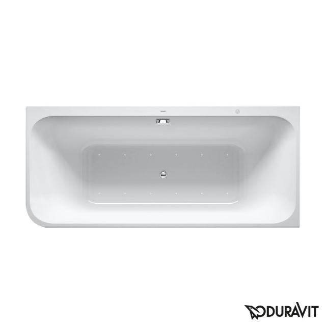 Duravit Happy D.2 Plus corner whirlbath with panelling with Air-System, waste set chrome