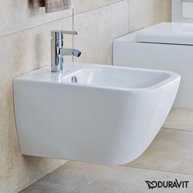 Duravit Happy D.2 wall-mounted bidet white, with WonderGliss