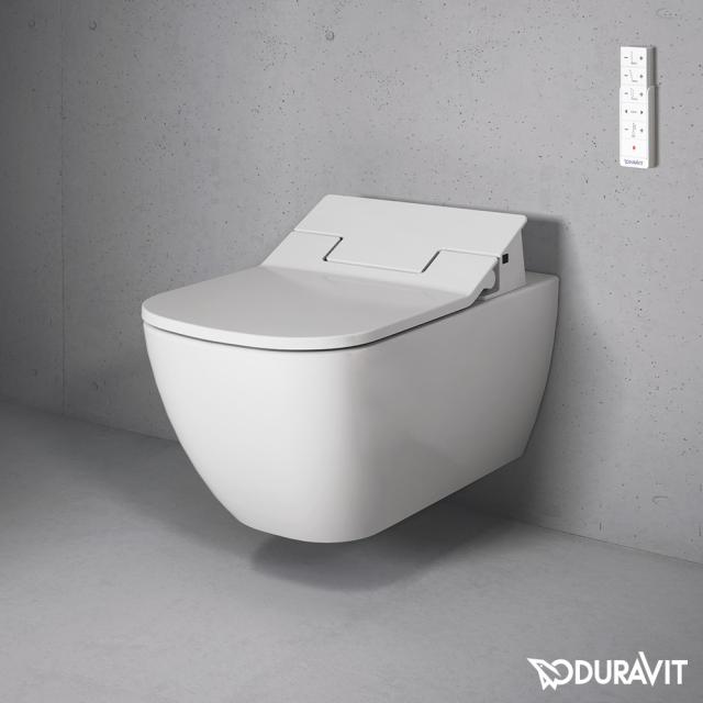 Duravit Happy D.2 wall-mounted washdown toilet for SensoWash® rimless, extended version white, with WonderGliss