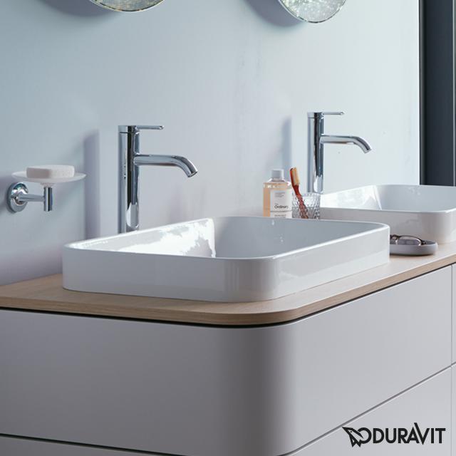 Duravit Happy D.2 Plus countertop washbasin white, with WonderGliss