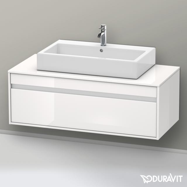 Duravit Ketho vanity unit for countertop washbasin with 1 pull-out compartment white high gloss
