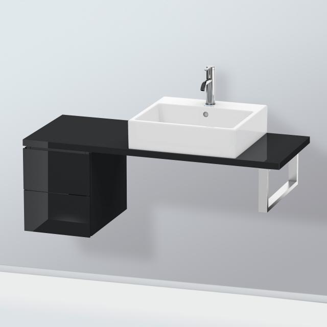 Duravit L-Cube vanity unit Compact for countertop with 2 pull-out compartments black high gloss, without interior system