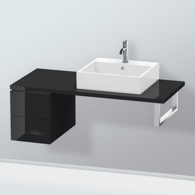 Duravit L-Cube vanity unit for countertop with 2 pull-out compartments black high gloss, without interior system