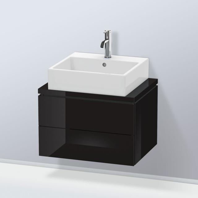 Duravit L-Cube vanity unit for countertop Compact with 2 pull-out compartments black high gloss, without interior system