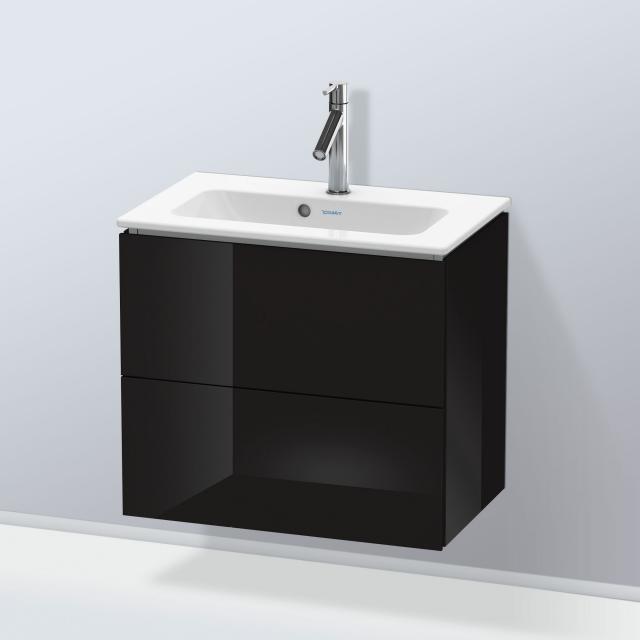 Duravit L-Cube vanity unit Compact with 2 pull-out compartments front black high gloss / corpus black high gloss, with interior system in maple