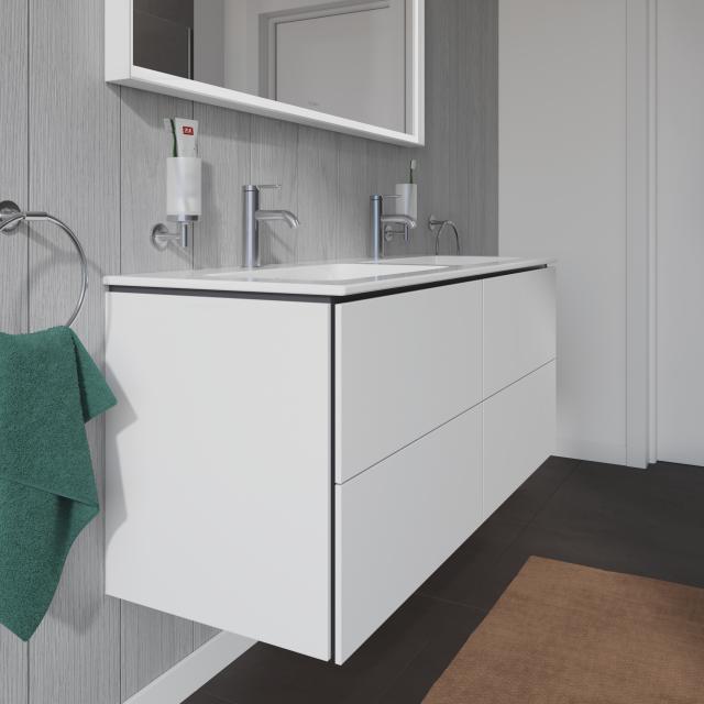 Duravit L-Cube vanity unit for double washbasin with 4 pull-out compartments matt white, without interior system