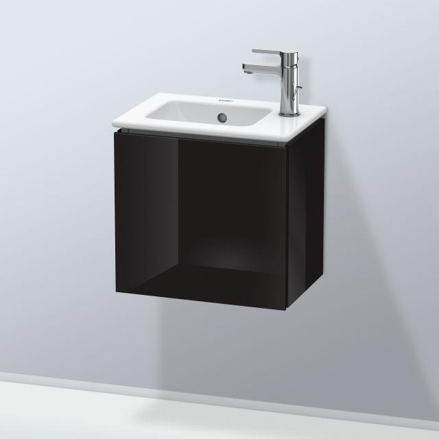 Duravit L-Cube vanity unit for hand washbasin with 1 door front black high gloss / corpus black high gloss