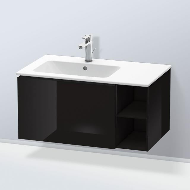 Duravit L-Cube vanity unit with 1 pull-out compartment and 1 rack element front black high gloss / corpus black high gloss, without interior system