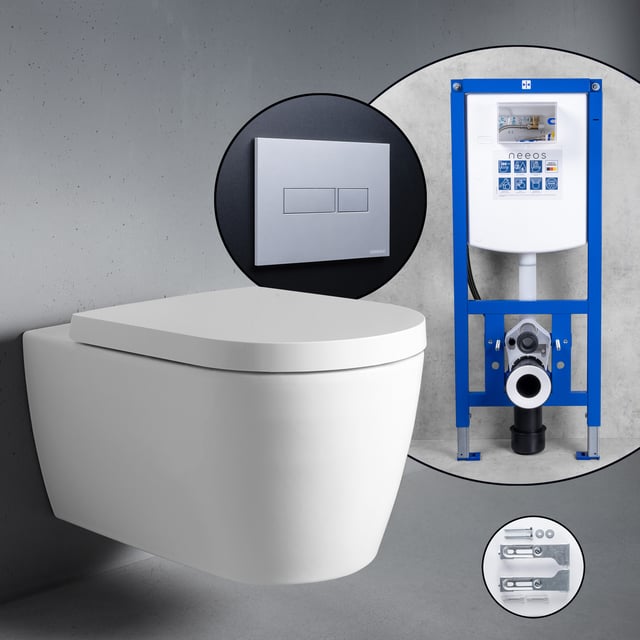 Pack WC japonais suspendu et bâti-support, e-Smart