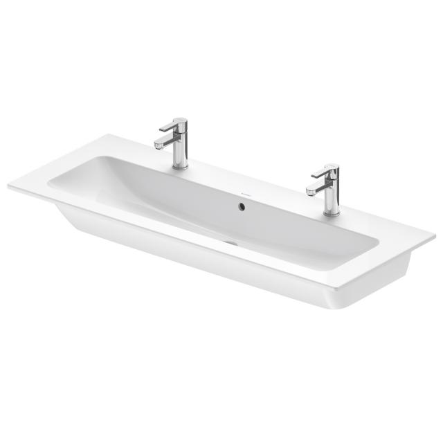 Duravit ME by Starck double vanity washbasin white, with WonderGliss, with 2 tap holes
