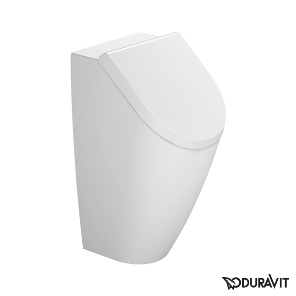 Duravit ME by Starck urinal, rimless white, with WonderGliss, with lid mounting, rear supply