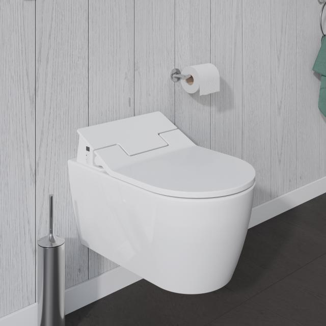 Duravit ME by Starck wall-mounted washdown toilet for SensoWash® rimless, white, with WonderGliss