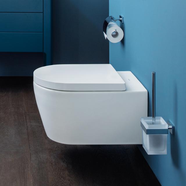 Duravit ME by Starck wall-mounted washdown toilet rimless, matt white, with WonderGliss