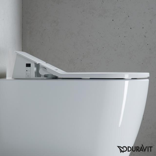 Duravit ME by Starck wall-mounted, washdown toilet Rimless with SensoWash® Slim seat, set white