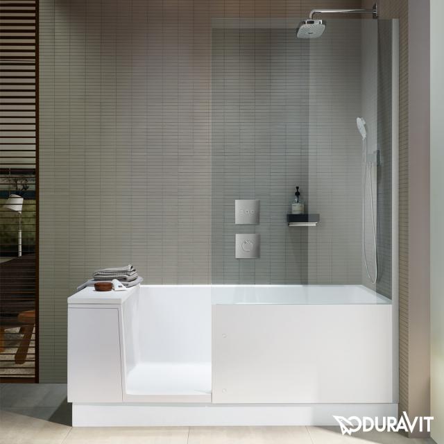 Duravit Shower + Bath rectangular bath with shower zone and panelling clear glass