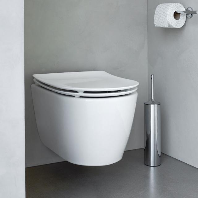 Duravit Soleil by Starck wall-mounted, washdown toilet Compact, rimless white, with WonderGliss