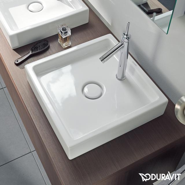 Duravit Starck 1 vanity washbasin white, with WonderGliss, with 1 tap hole