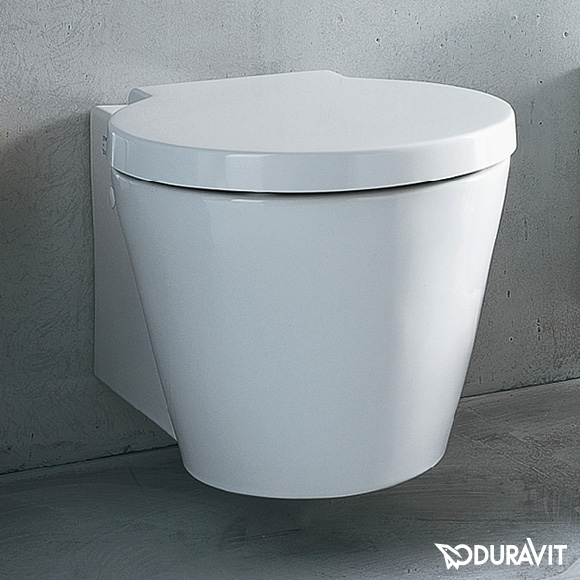 Duravit Starck 1 wall-mounted washdown toilet white, with WonderGliss