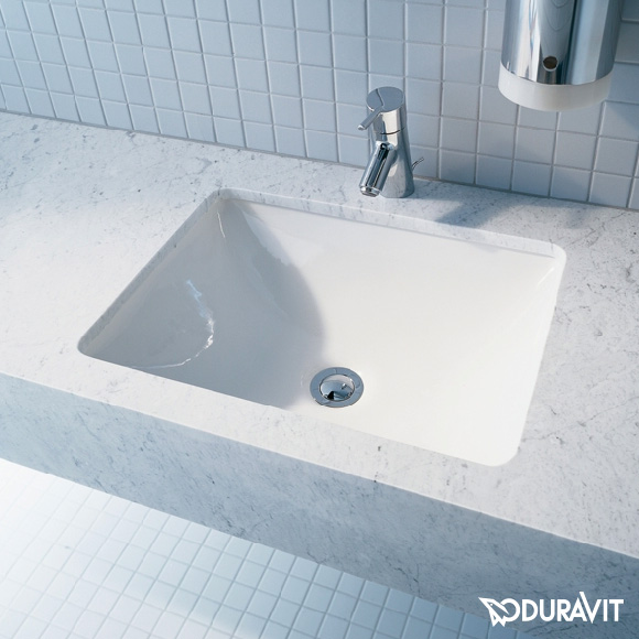 Duravit Starck 3 undercounter washbasin white, with WonderGliss
