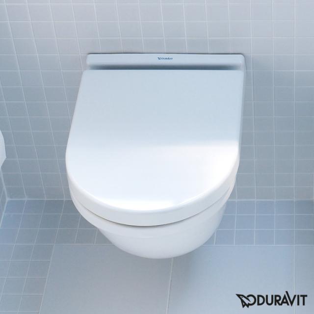 Duravit Starck 3 wall-mounted washdown toilet Compact white, with WonderGliss