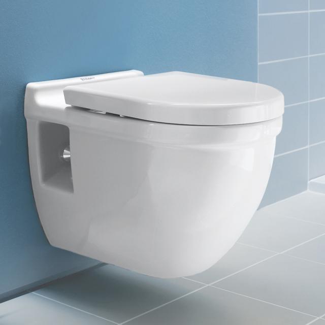 Duravit Starck 3 wall-mounted washdown toilet white, with WonderGliss