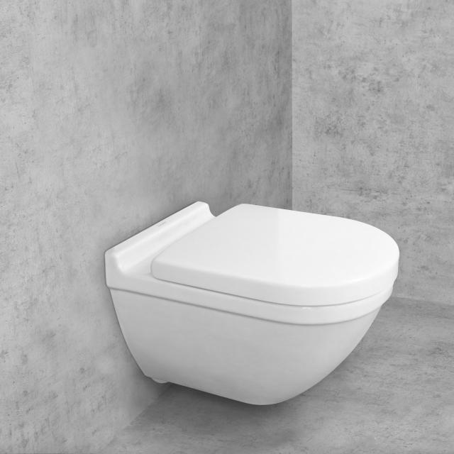 Duravit Starck 3 wall-mounted, washdown toilet & Tellkamp Premium 7000 toilet seat SET rimless, white, with WonderGliss