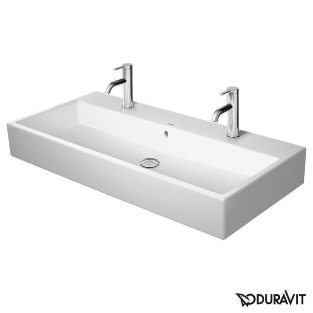 Duravit Vero Air double washbasin white, with WonderGliss, with 2 tap holes, ungrounded, with overflow