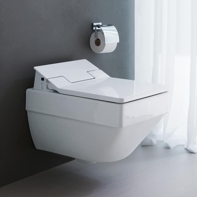 Duravit Vero Air wall-mounted washdown toilet rimless with NEW SensoWash® Slim toilet seat, set white