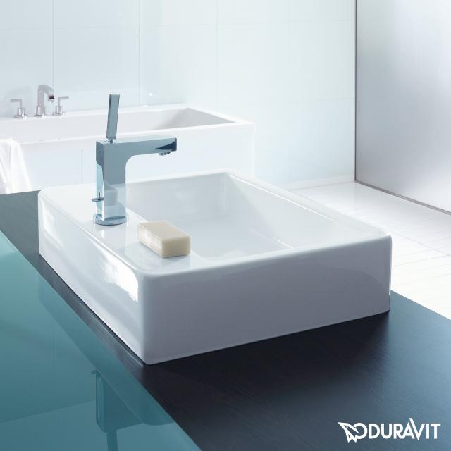 Duravit Vero countertop washbasin white, with WonderGliss, with 1 tap hole, with overflow