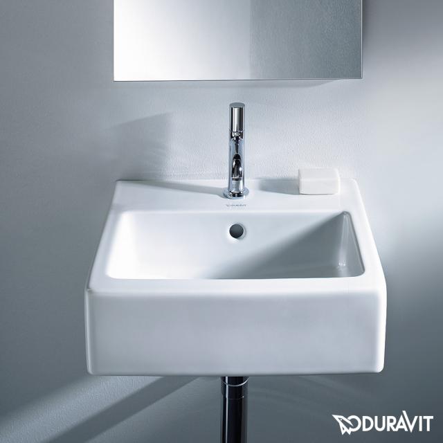 Duravit Vero hand washbasin white, with WonderGliss, with 1 tap hole, ungrounded, with overflow