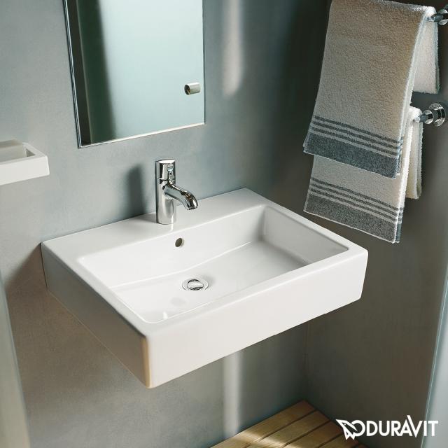 Duravit Vero washbasin white, with WonderGliss, with 1 tap hole, grounded, with overflow