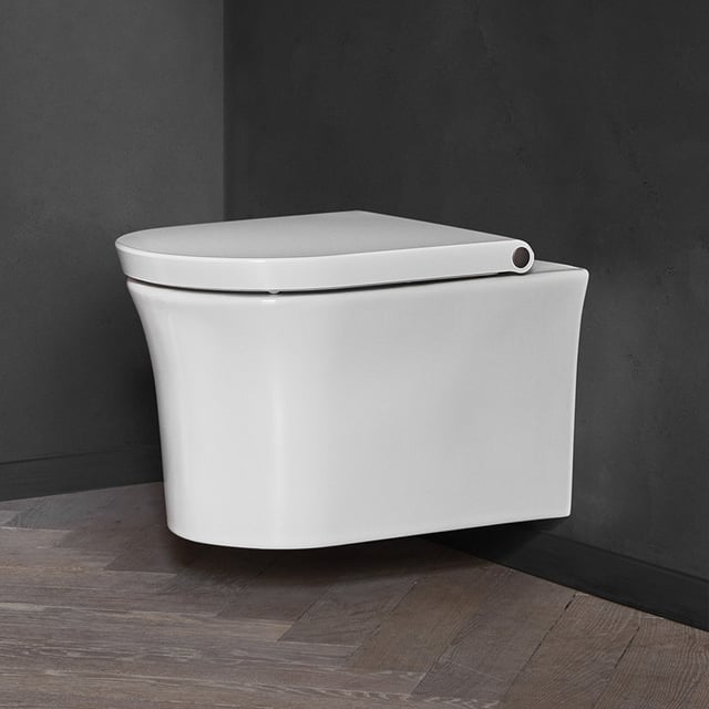 Durovin Bathrooms Ceramic Rimless Wall Hung Square Toilet