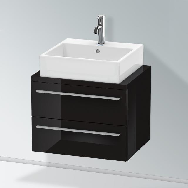 Duravit X-Large vanity unit for Compact countertop with 2 pull-out compartments front black high gloss / corpus black high gloss
