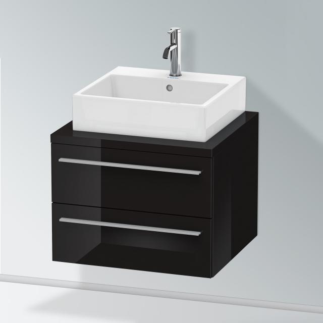 Duravit X-Large vanity unit for countertop with 2 pull-out compartments front black high gloss / corpus black high gloss